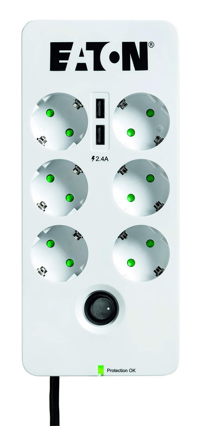 EATON Protection Box 6 USB Tel DIN 6-fach Steckdos