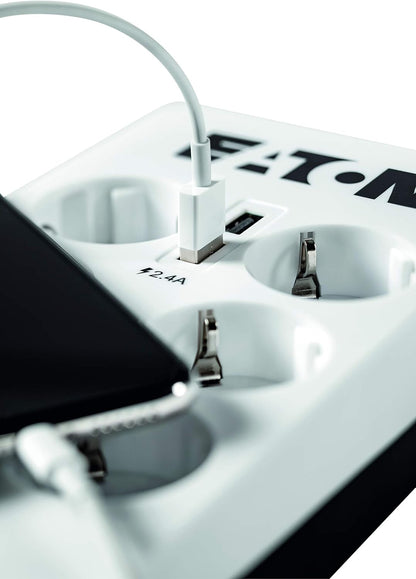 EATON Protection Box 6 USB Tel DIN 6-fach Steckdos