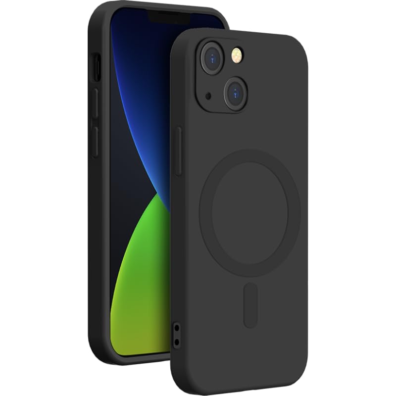 Bigben Schutzhülle für iPhone 14 Plus, kompatibel mit MagSafe, Silikon, Schwarz