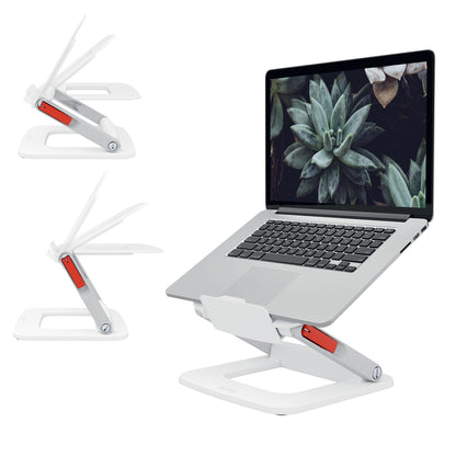 Leitz Height Adjustable Multi-Angle Laptop Stand, Six Pre-Set Height & Angle Combinations, Compact Footprint, Desktop/Tabletop Riser Stand, For 13" - 15" Laptops/Monitors, Ergo Range, White, 64240001
