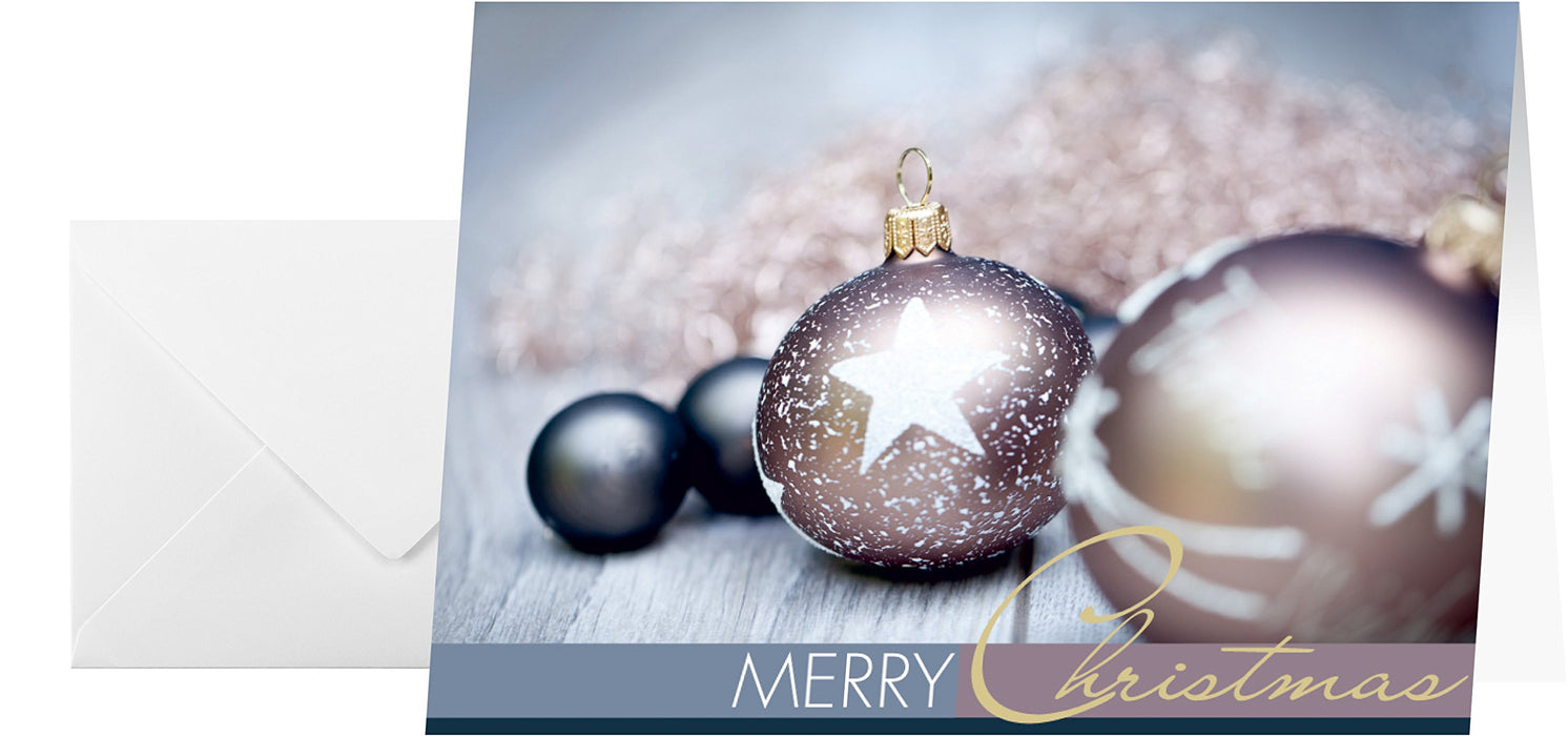 SIGEL DS024 Christmas Greeting Card "Exquisite", A6 (A5), blank, 25 Pieces incl. 25 envelopes, easy to print White