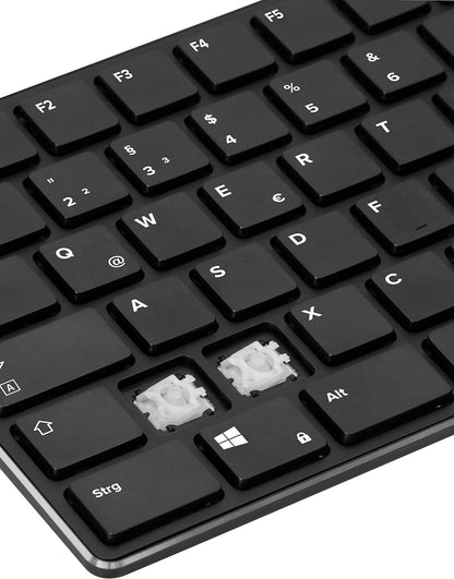 Speedlink Teclado Riva con Mecanismo de Tijera – Teclado para PC Conectado por Cable, Teclado USB silencioso con Teclas Planas, con 7 Teclas multifuncionales, distribución Alemana, Negro