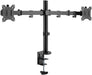 goobay 58529 32 Inch Monitor Mount Dual Flex 17-32 Inches (43-81 cm) / Screen Mount 2 Monitors/Gaming Monitor Arm Swivel & Tilt/Table Mount VESA 75 & 100 mm/Load Capacity 8 kg double
