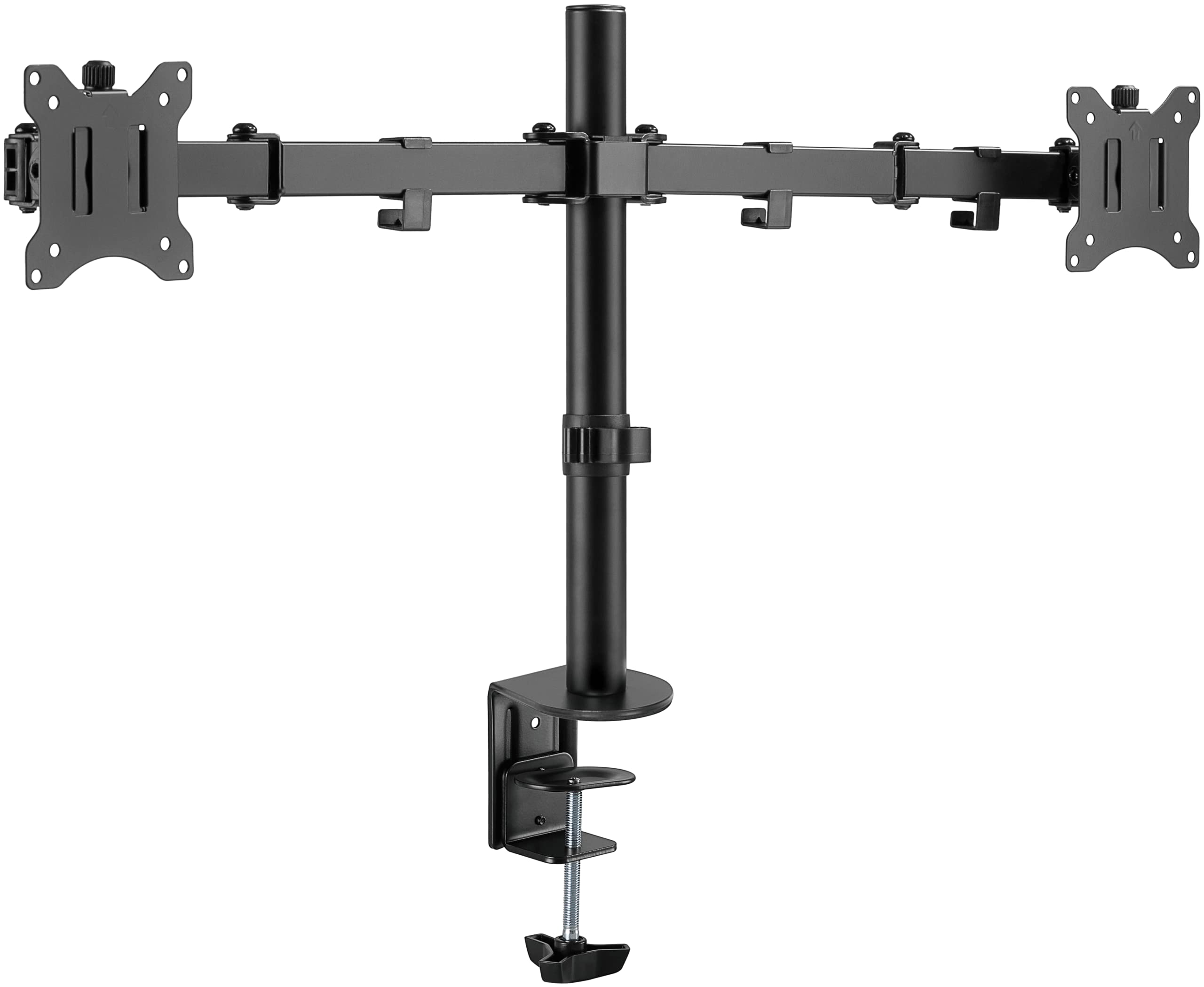 goobay 58529 32 Inch Monitor Mount Dual Flex 17-32 Inches (43-81 cm) / Screen Mount 2 Monitors/Gaming Monitor Arm Swivel & Tilt/Table Mount VESA 75 & 100 mm/Load Capacity 8 kg double