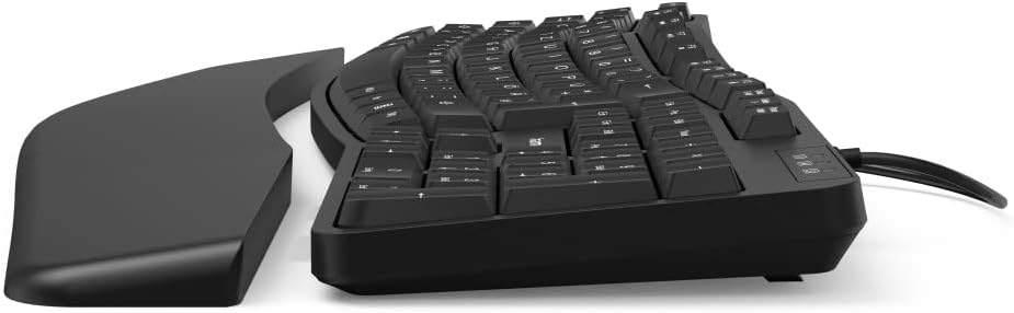 Hama EKC-400 Ergonomic Keyboard with Wrist Rest - Black