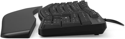 Hama EKC-400 Ergonomic Keyboard with Wrist Rest - Black
