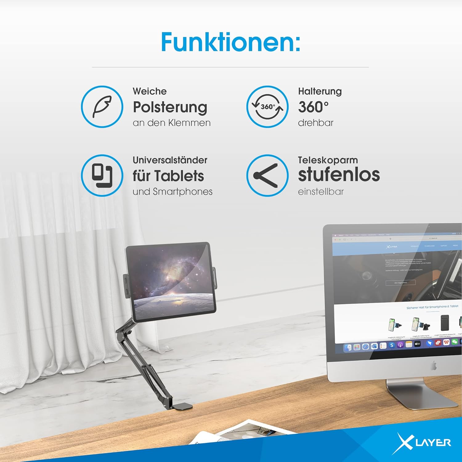 XLAYER Tablet-Halterung 219419 219419 schwarz fur