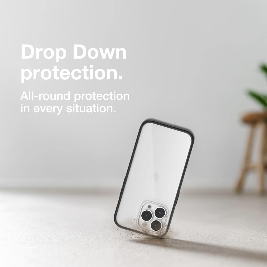 Woodcessories - Clear Case Transparent Compatible with iPhone 14 Pro Case Transparent, Black, Sustainable from Plants Black/Clear
