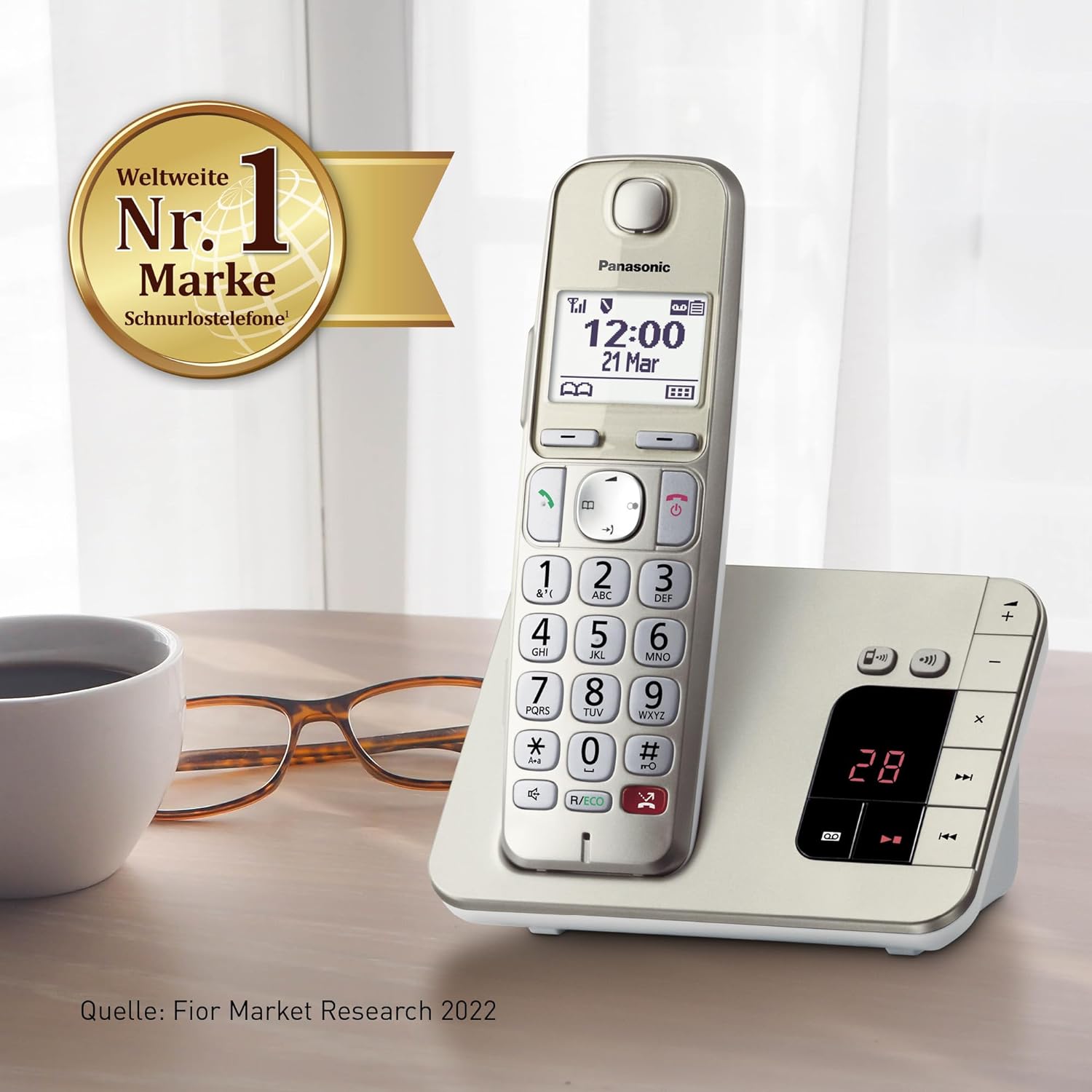 Panasonic KX-TGE260GN Schnurloses Telefon mit Anru