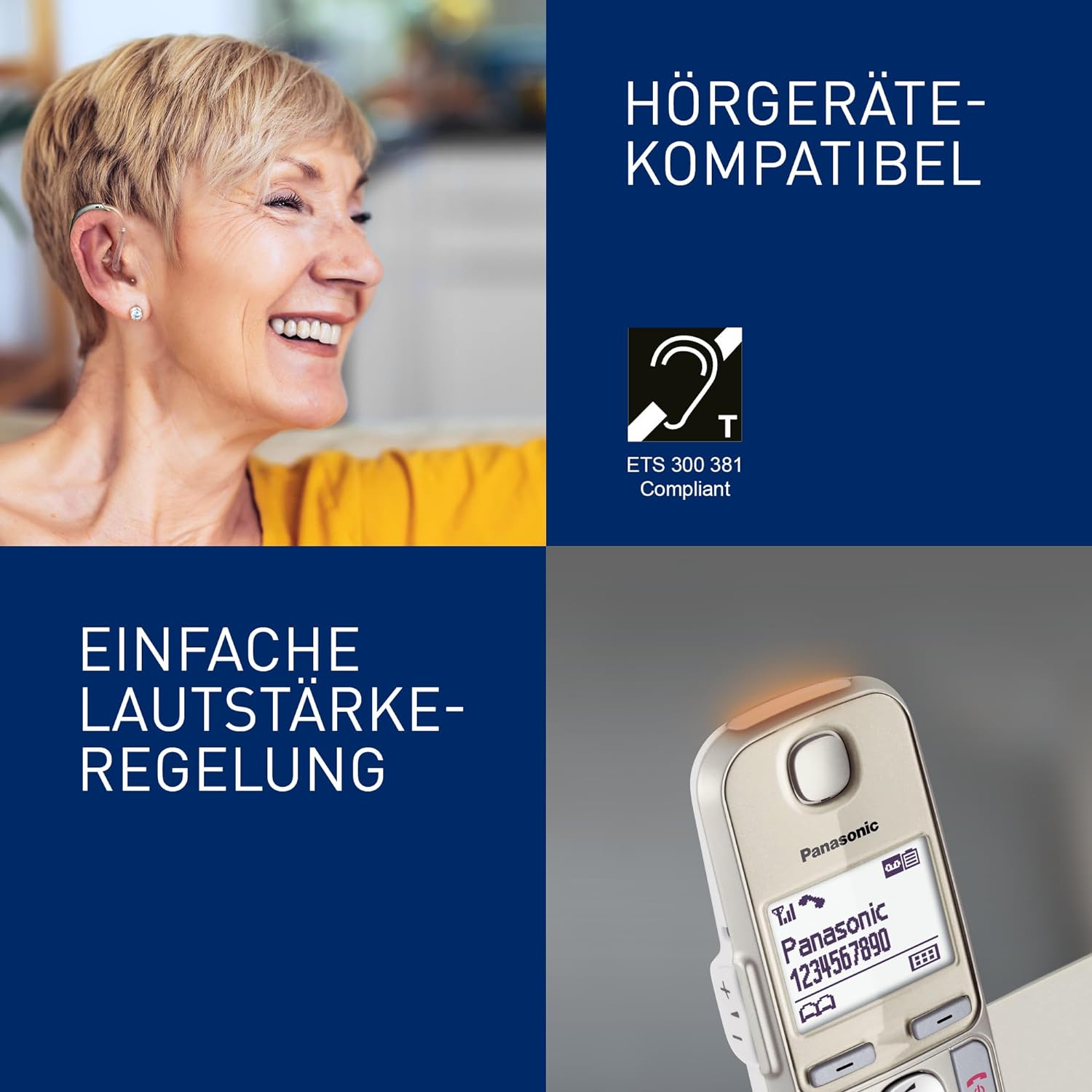 Panasonic KX-TGE262GN Schnurloses Telefon-Set mit