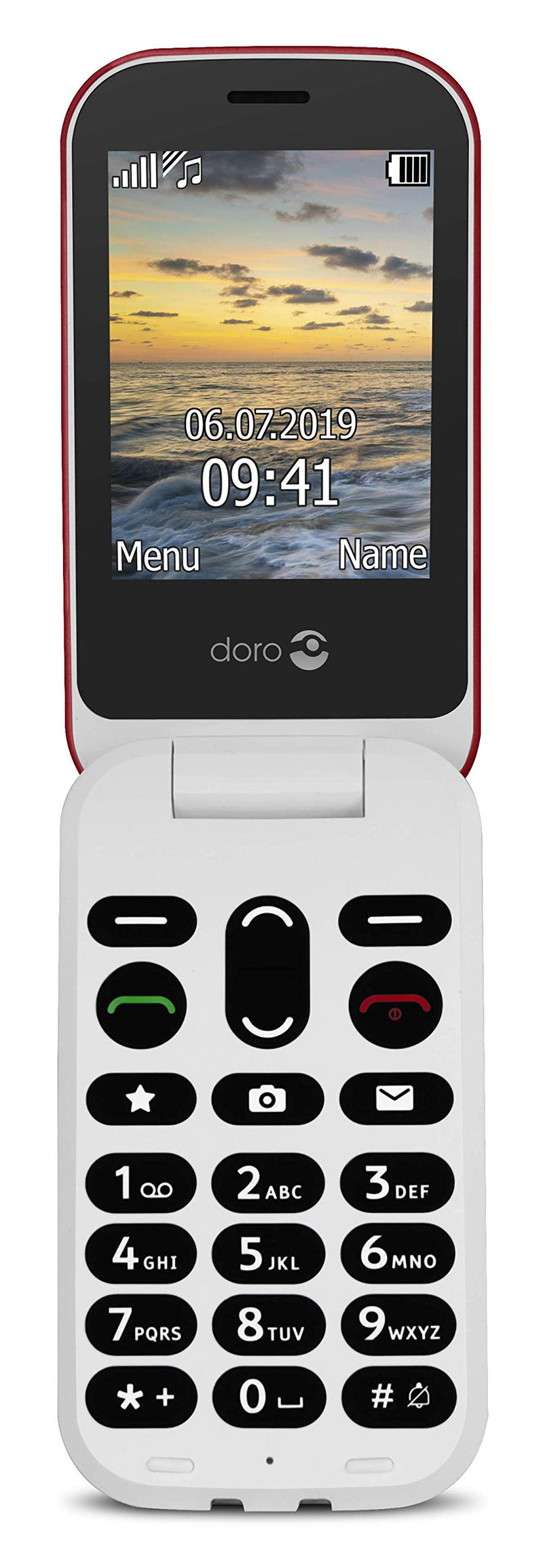 doro 6040 GroBtasten-Handy rot-weiB