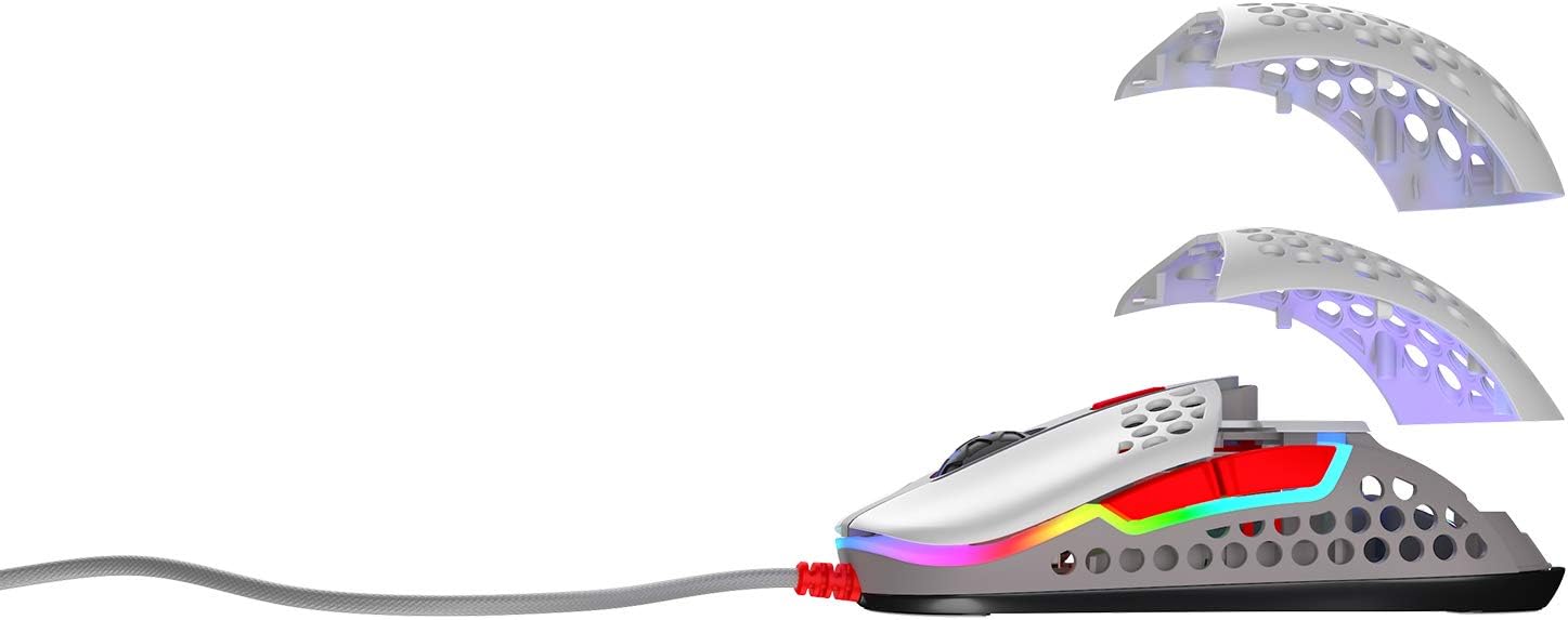 Xtrfy M42 RGB, Modular Ultra-Light Gaming Mouse, Adjustable Symmetrical Shape, Pixart 3389 Sensor, Modular Shell (Two Sizes Included) - Retro