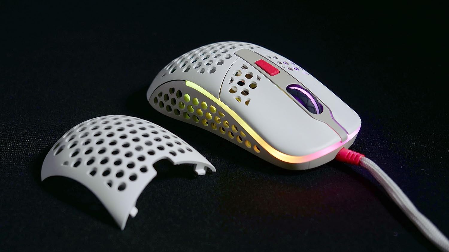 Xtrfy M42 RGB, Modular Ultra-Light Gaming Mouse, Adjustable Symmetrical Shape, Pixart 3389 Sensor, Modular Shell (Two Sizes Included) - Retro