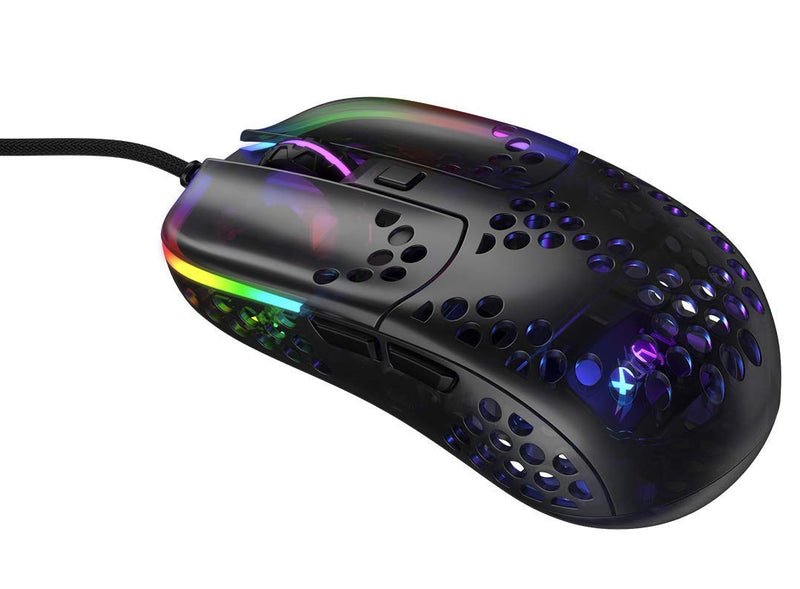 Xtrfy MZ1, ultraleichte kabelgebundene Gaming-Maus, hochmoderner Pixart 3389 Sensor, einzigartige Form für optimales Zielen, einstellbare RGB-Beleuchtung, Zy’s Rail Edition