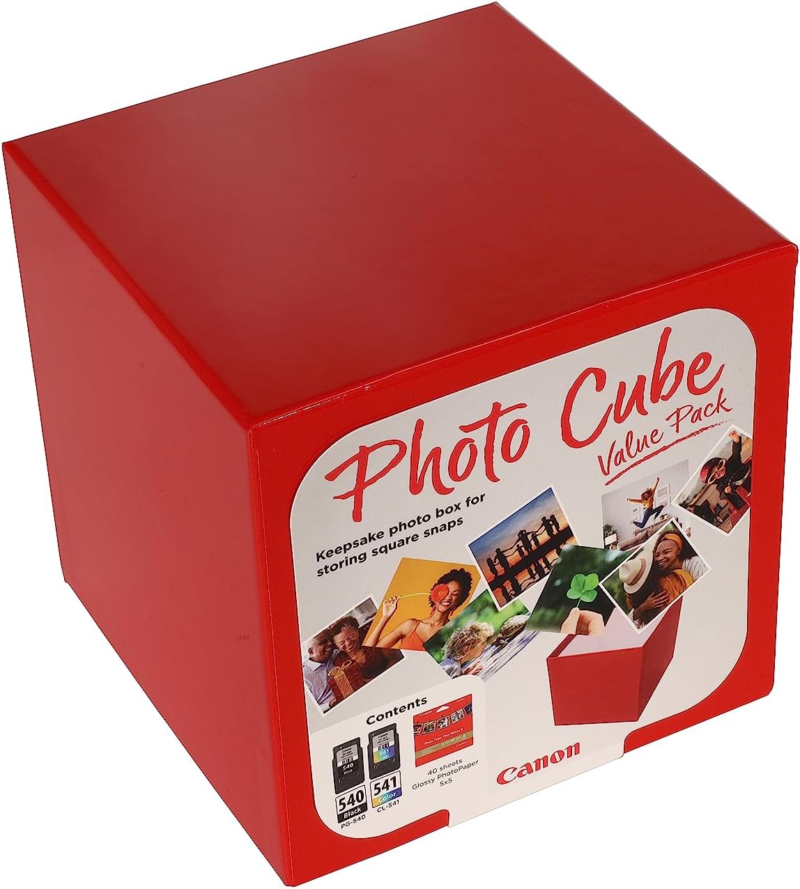 Canon Photo Cube Value Pack, Incluye Cartucho de Tinta PG-540 y CL-541 + 40 Hojas de Papel Fotográfico Brillo, Compatible con Impresoras de Inyección de Tinta Pixma TS5150 y TS5151