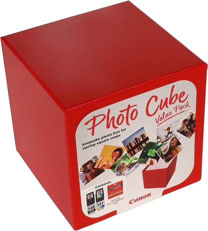 Canon Photo Cube Value Pack, Incluye Cartucho de Tinta PG-540 y CL-541 + 40 Hojas de Papel Fotográfico Brillo, Compatible con Impresoras de Inyección de Tinta Pixma TS5150 y TS5151