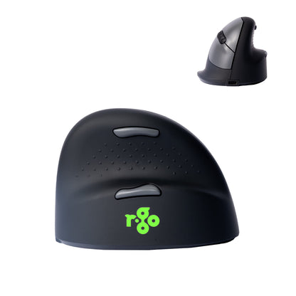 R-Go HE Ergonomic Mouse Wireless, Bluetooth 5.0, Silent Click, Compatible with Anti-RSI software, Prevention Mouse Arm, Rechargeable, Vertical Mouse for Windows/Mac/Linux, 5 Buttons