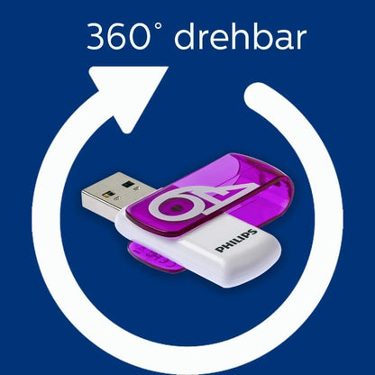 Philips Vivid USB Flash Drive 64 GB, USB 2.0 - Assorted Color