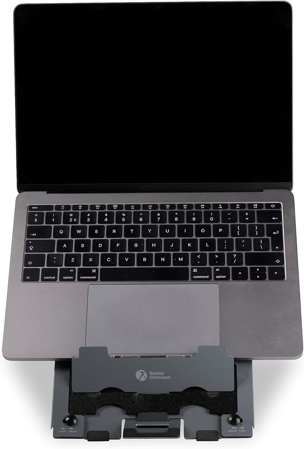 BakkerElkhuizen Integrated Ultrastand Universal Featuring 6 Height Adjustments - Attaches directly to your laptop - Easily removeable without leaving any residue