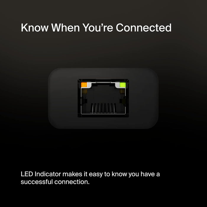 Belkin USB Type C to 2.5 Gb Ethernet Adapter, USB-IF Certified Thunderbolt 3 & 4 / USB-C to LAN Network Adapter Compatible with MacBook Pro/Air, iPad Pro, XPS, Surface, and Other USB-C Devices