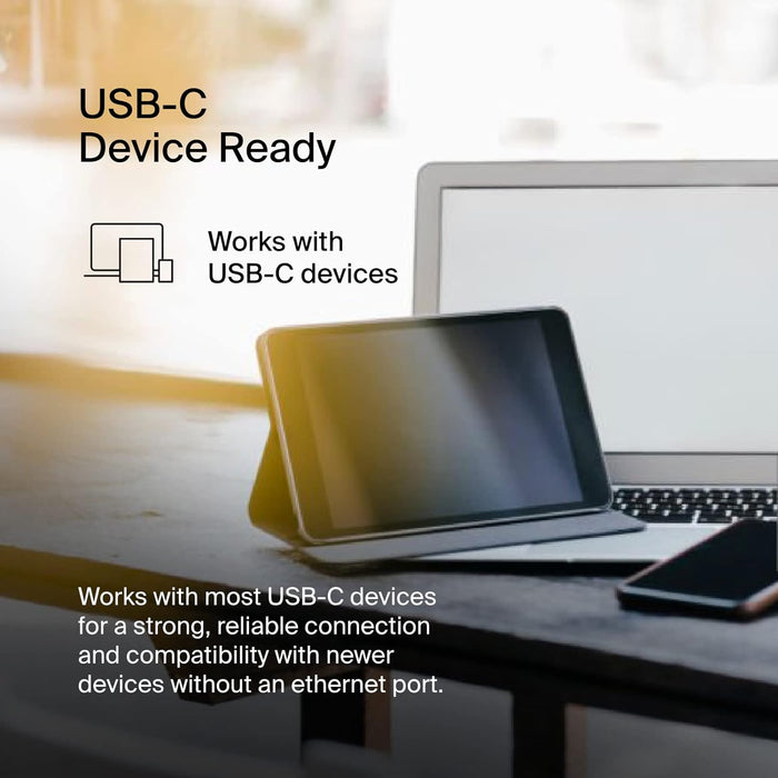 Belkin USB Type C to 2.5 Gb Ethernet Adapter, USB-IF Certified Thunderbolt 3 & 4 / USB-C to LAN Network Adapter Compatible with MacBook Pro/Air, iPad Pro, XPS, Surface, and Other USB-C Devices
