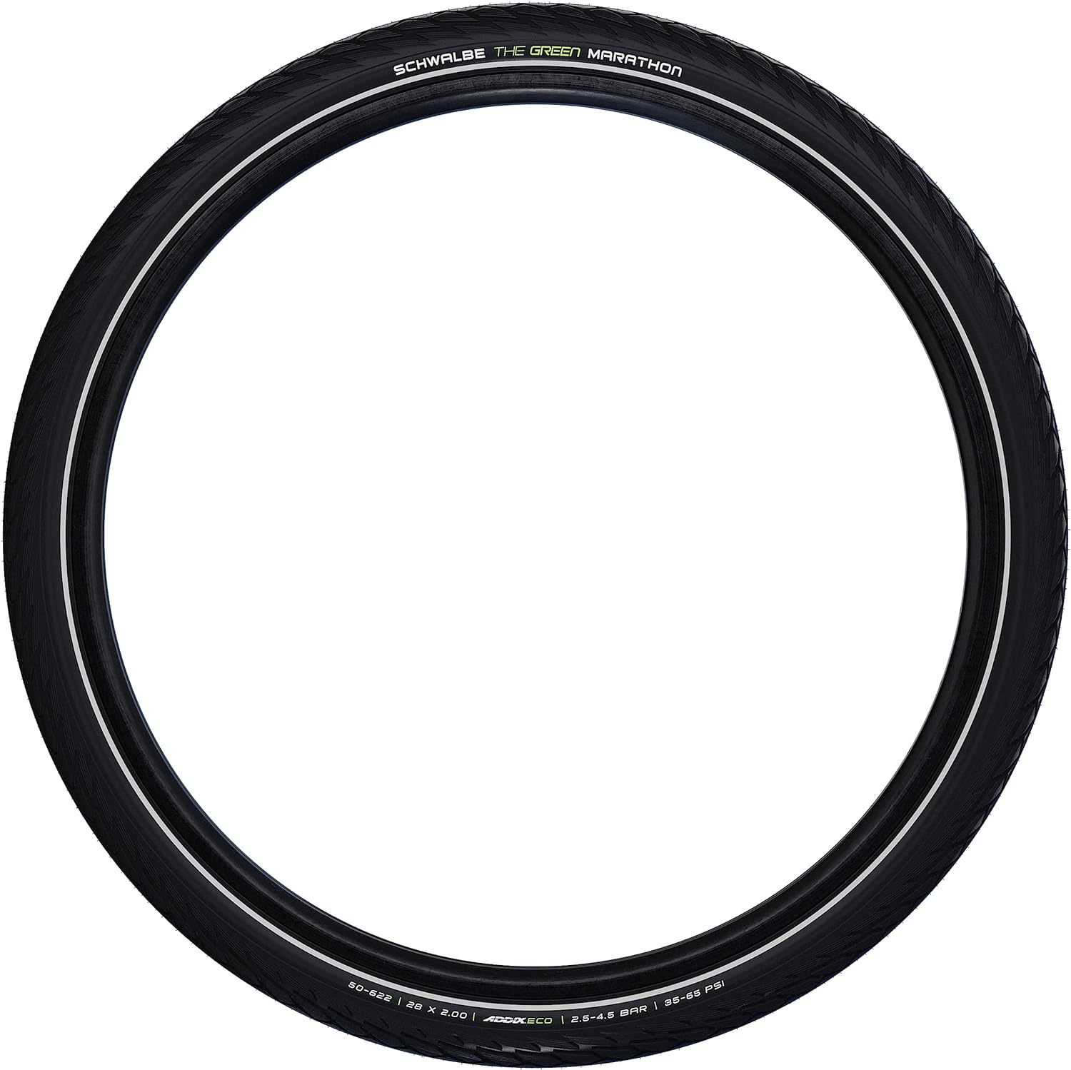 Schwalbe Marathon Vert Pneu Unisex-Adult, Noir/réfléchissant, 55-622 (28x2.15