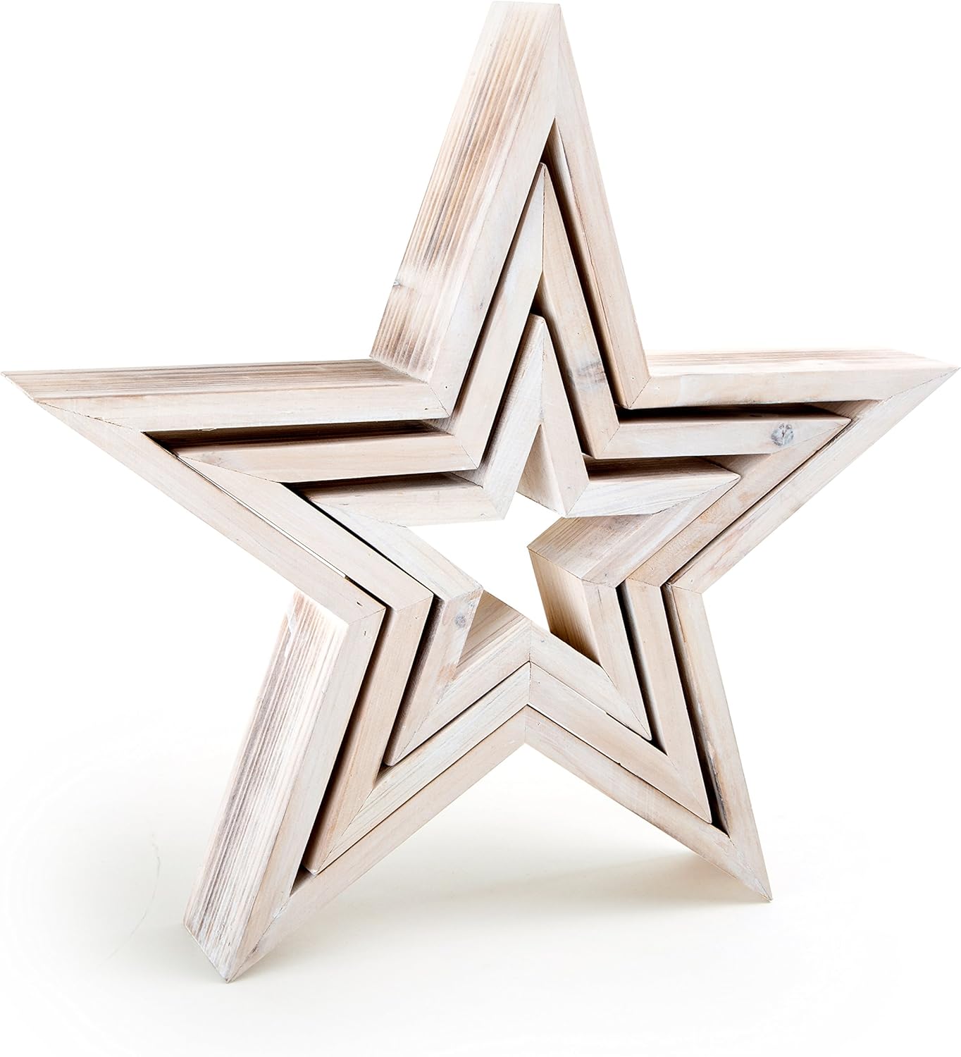Small Foot Star decorative figures, white, Wood, 34 x 5.5 x 33 cm