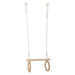 small foot 11909 Trapeze w/Wooden Gymnastic Rings, for mounting on Swing or Climbing Gear, for Children Aged 3+ Years Toys, Brown, Normal Trapezoid gymnastics rings wood