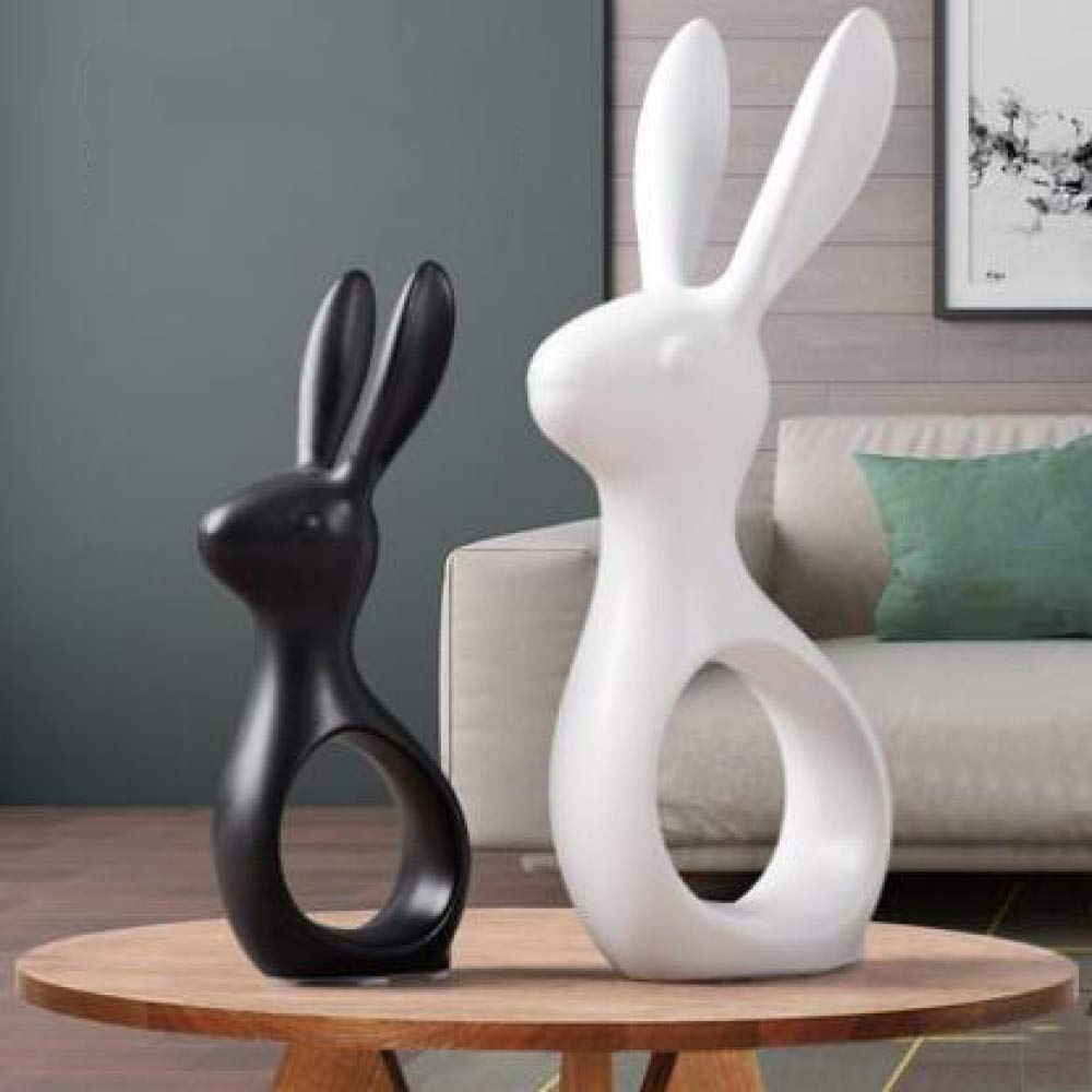 Skulptur Nordic Kreative Home Keramik Figuren Handwerk Dekoration Desktop Keramik Kaninchen Glücklicher Schwan Büro Kaffee Ornament Hochzeitsgeschenk, style12
