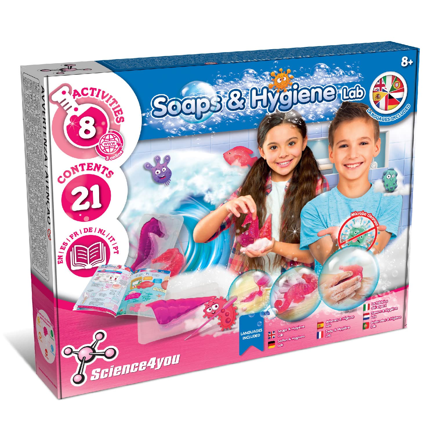 Science4you Soap Making Kit for Kids- Make Your Own Scented Soaps, 21 Contents, Moulds & Gift Bags Included - Craft Kit for Kids, Toys and Games, Gifts for Girls and Boys 8 9 10+ year olds