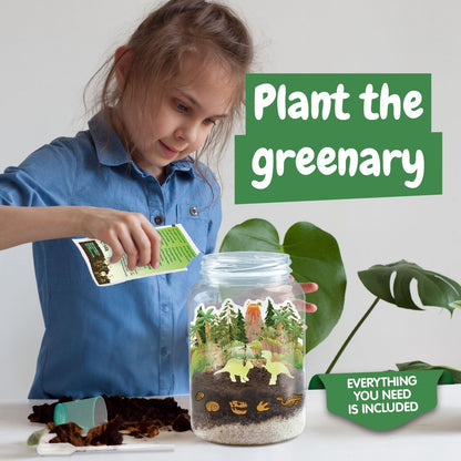 Science4you Dinosaur Terrarium Kit - Make Your Own Terrarium, Glow in the Dark Dinosaurs for Kids, 21 Jurassic Stickers, Toys and Games for Kids 6+ year olds, Gifts for Boys and Girls 6+ year olds