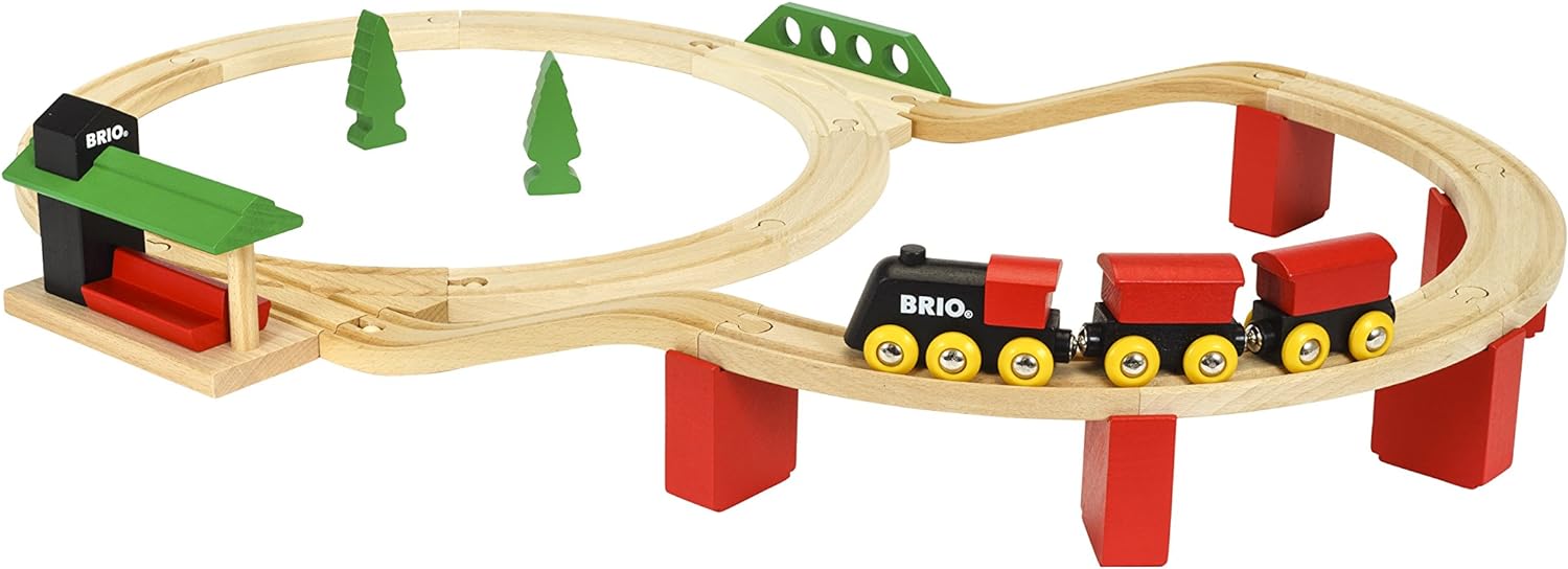 BRIO Classic Deluxe Train Set Toddler Toys for Kids 2 Years Up - Compatible with all BRIO Railway Sets & Accessories