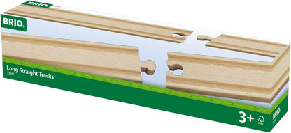 BRIO World Deluxe Train Track Pack Kids Age 3 Years Up & Accessories & Long Straights Wooden Train Track for Kids Age 3 Years Up - Compatible with all Railway Sets & Accessories + Train Track