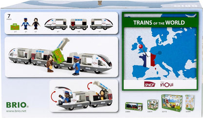 BRIO World TGV inOui French Toy Train and Carriages for Kids Age 3 Years Up - Wooden Railway Accessories