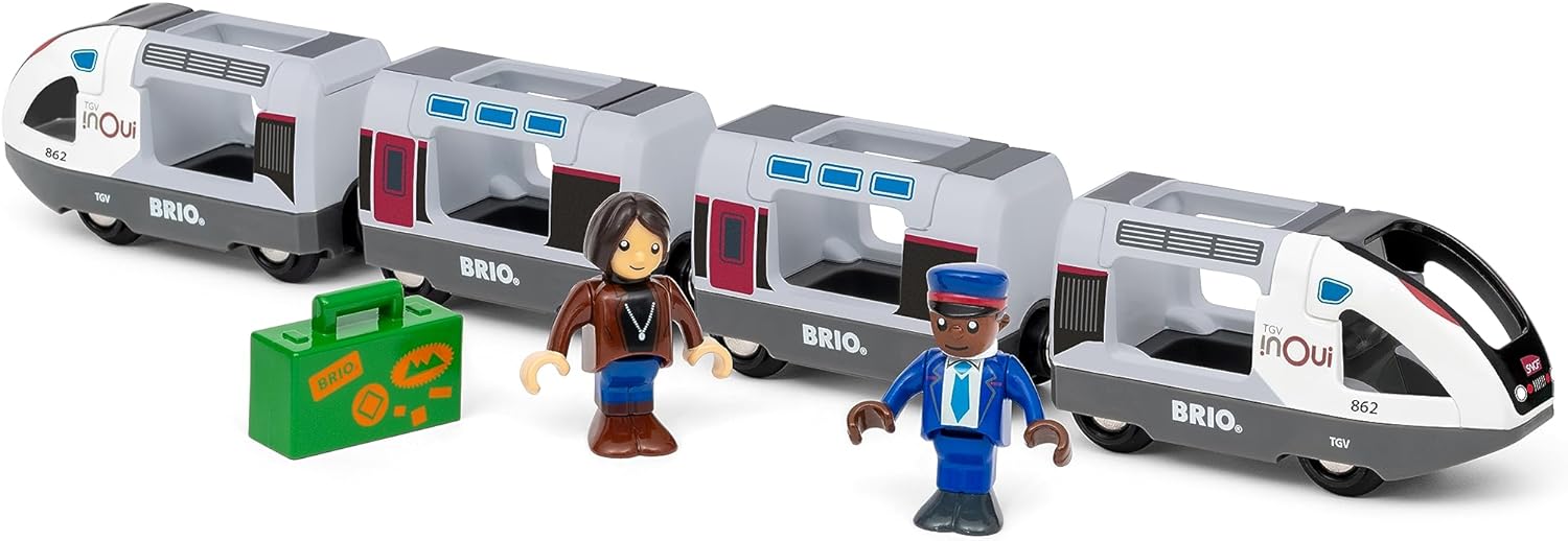 BRIO World TGV inOui French Toy Train and Carriages for Kids Age 3 Years Up - Wooden Railway Accessories