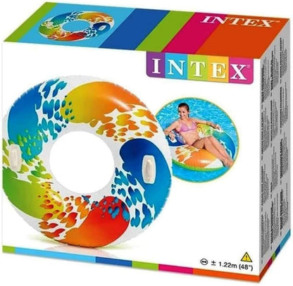 Intex 58202 - Schwimmreifen Color mit Griff 3P Free, 1 Packung