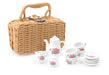Small Foot 11274 14-piece porcelain coffee set in case with cups, plates, teapot, lids, milk jug and sugar pot, perfect for little doll mums and three of their friends Toys, Multicolour