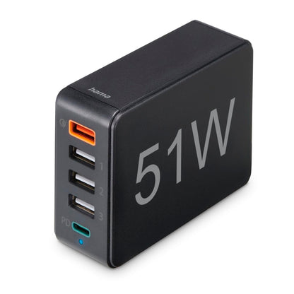 HAMA 00201630 chargeur d'appareils mobiles Chargeur électrique, Smartphone, Tablette Noir Secteur Charge rapide Intéri