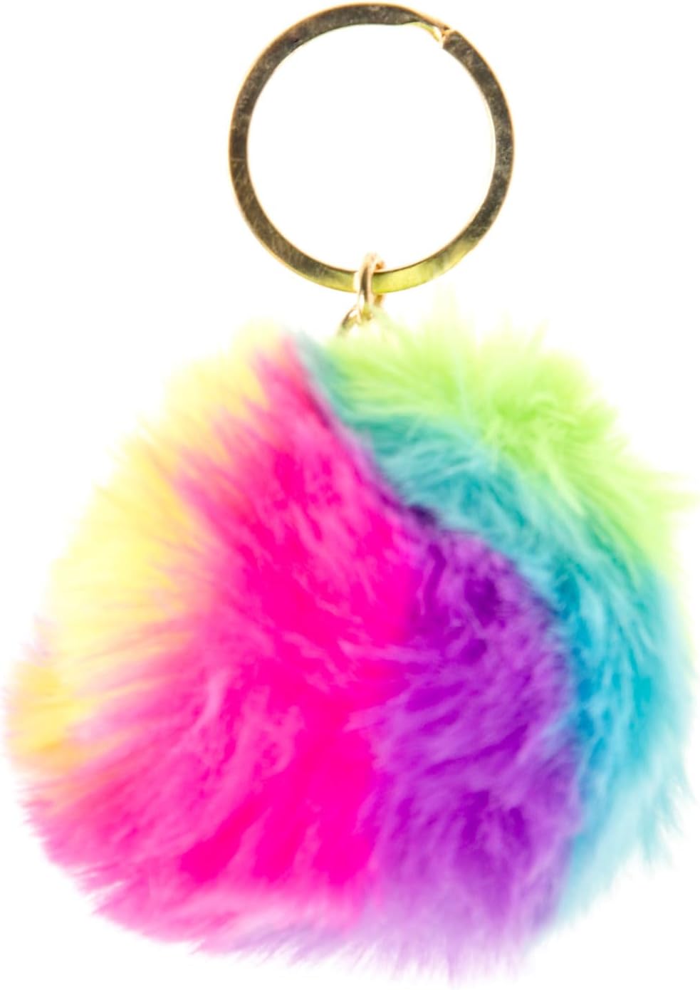 LG-Imports - Fluffy Sleutelhanger Regenboog Bal 12st.