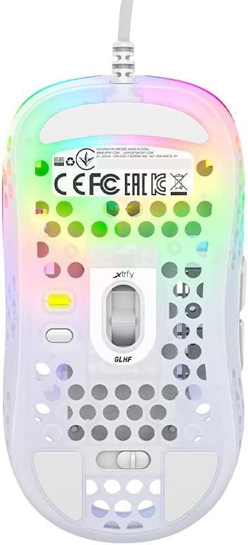 Xtrfy MZ1, ultraleichte kabelgebundene Gaming-Maus, hochmoderner Pixart 3389 Sensor, einzigartige Form für optimales Zielen, einstellbare RGB-Beleuchtung, White Rail Edition White Rail Edition kabelgebunden