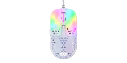 Xtrfy MZ1, ultraleichte kabelgebundene Gaming-Maus, hochmoderner Pixart 3389 Sensor, einzigartige Form für optimales Zielen, einstellbare RGB-Beleuchtung, White Rail Edition White Rail Edition kabelgebunden