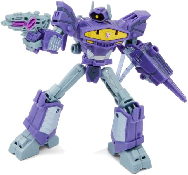 Transformers Toys EarthSpark Deluxe Class Shockwave, 12.5-cm Action Figure, Robot Toys for Children Aged 6 and Up