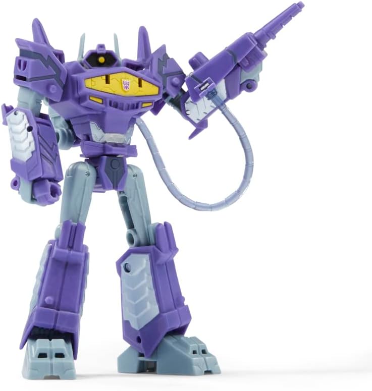 Transformers Toys EarthSpark Deluxe Class Shockwave, 12.5-cm Action Figure, Robot Toys for Children Aged 6 and Up