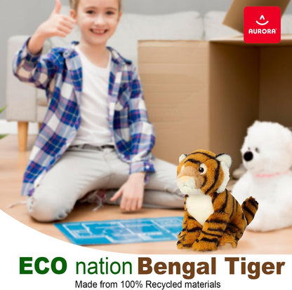 Aurora, 35000, Eco Nation Bengal Tiger, 9In, Soft Toy, (Orange, Black, White