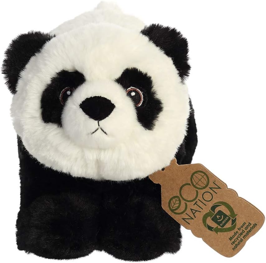 Aurora, 35012, Eco Nation, Panda, 9In, Soft Toy, Black & White