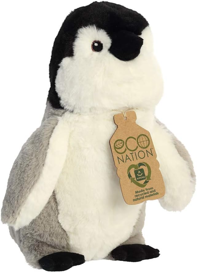 AURORA, 35015, Eco Nation, Penguin, 9.5In, Soft Toy, (Grey/White/Black)