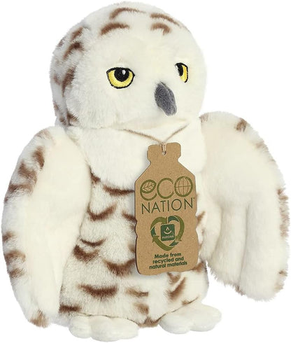 AURORA, 35029, Eco Nation Snowy Owl, 8In, Soft Toy, White
