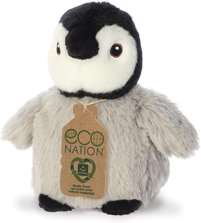 Aurora, 35083, Eco Nation Mini pingüino, 13cm, Peluche ecológico, Gris