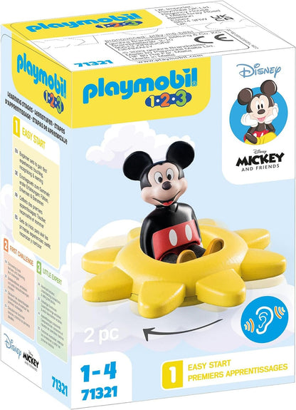 Playmobil 71321 1.2.3 & Disney: Mickey's Spinning Sun with Rattle Feature, Educational Toys for Toddlers, Gifting Toy and Fun Imaginative Role-Play, PlaySets Suitable for Children Ages 12 months+