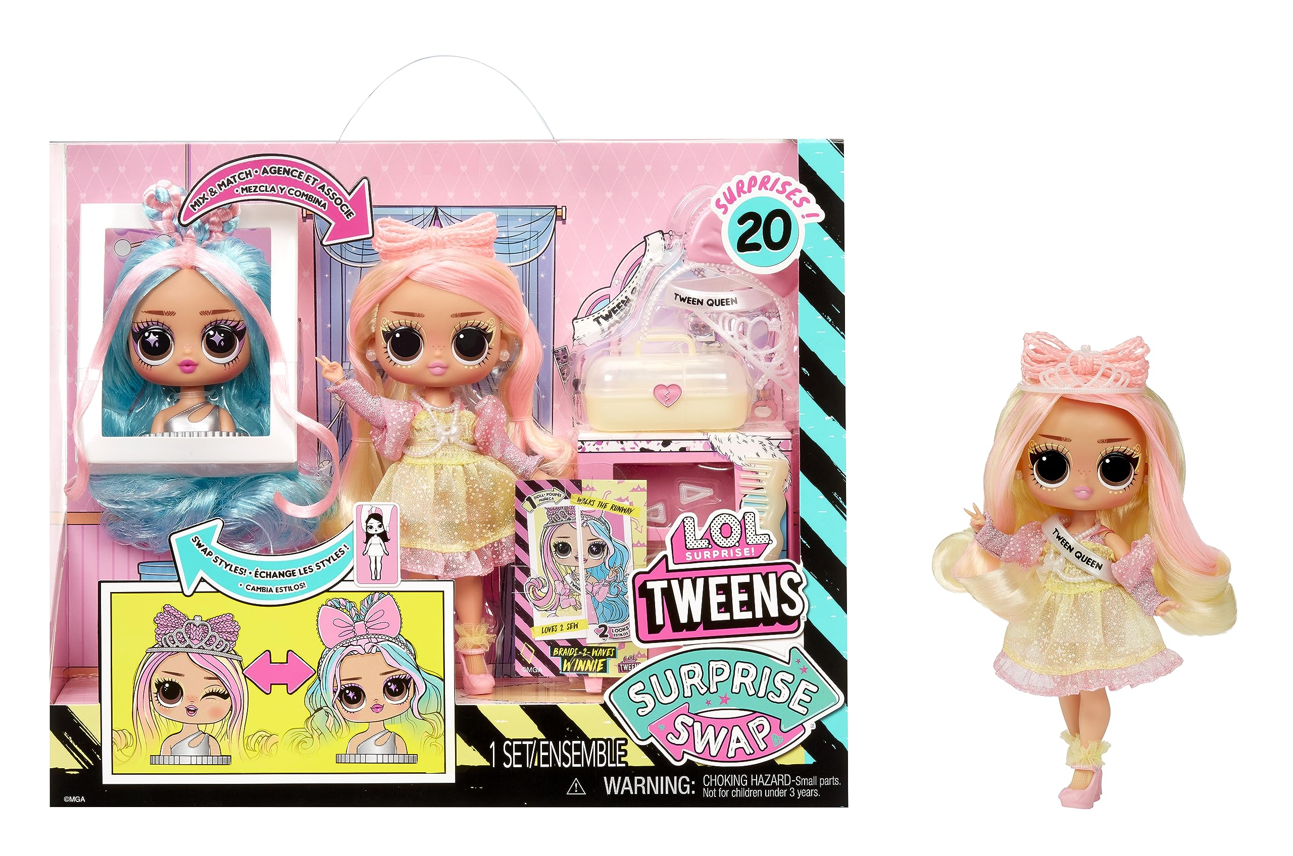 L.O.L. Surprise Tweens Surprise Swap Series - Braids-2-Waves Winnie - Fashion Doll with 20+ Surprises Including Styling Head and Fabulous Fashions and Accessories – Great for Kids Ages 4+